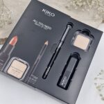 تصویر واقعی کیت کادویی ۴تکه شامل مداد چشم، رژ لب، سایه و هایلایتر کیکو میلانو مدل All You Need Make Up Set Kiko Milano