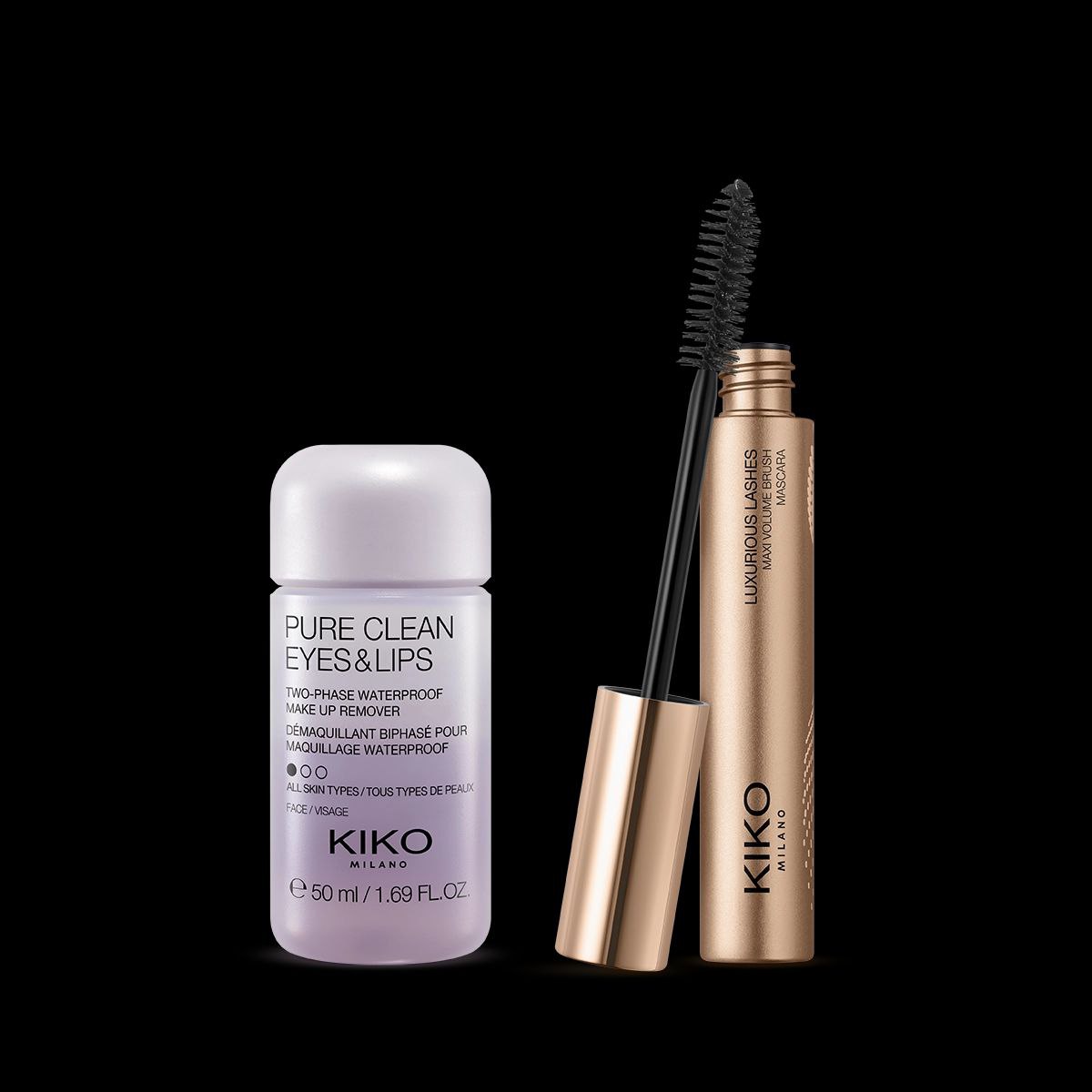 جزییات کیت ریمل و پاک کننده آرایش دو فاز کیکو میلانو مدل اسنشیال Essential Eye Set Kiko Milano