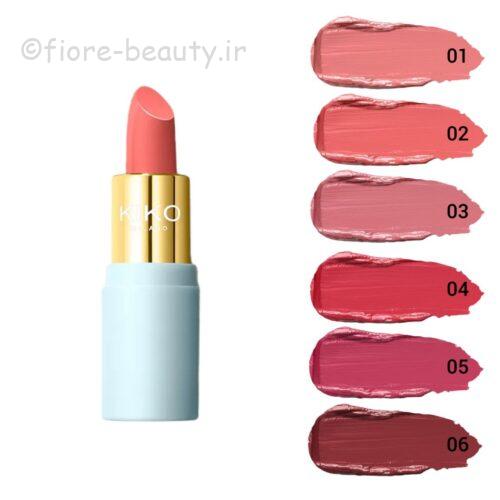 رژ لب نیمه چرب با پوشش براق کیکو میلانو bridgerton ballroom beauty satin shine lipstick kiko milano