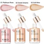 هایلایتر مایع صورت و بدن کیکو میلانو Glow fusion highlighting drops kiko milano - Image 2